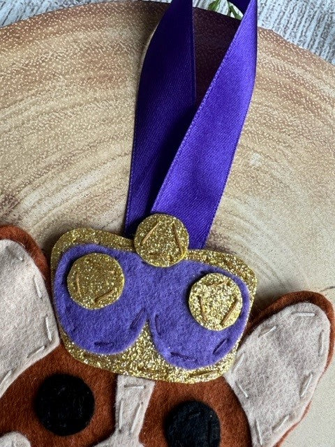 Handmade Cute Corgi & Crown Hanging Decoration - Keepsake Gift