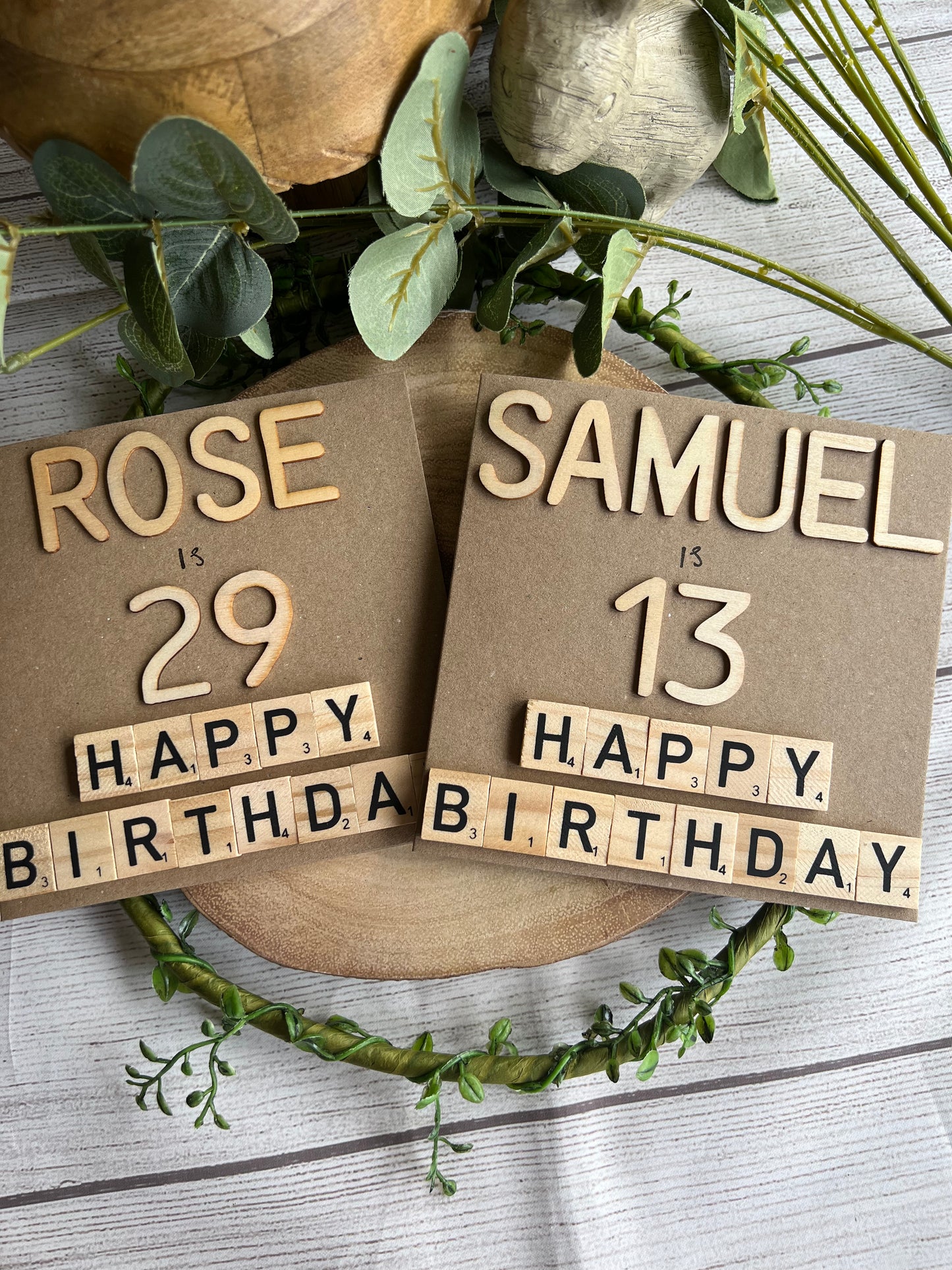 Handmade Happy Birthday Greeting Card with Personalised Name & Age