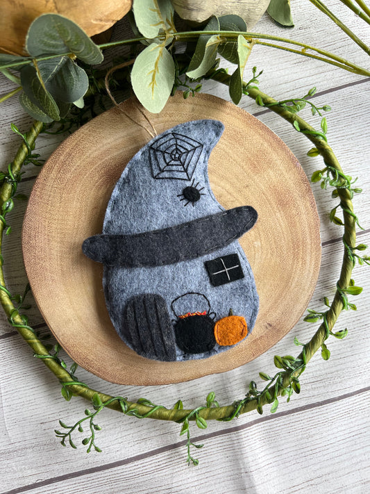 Handmade Halloween Themed Witches Hat Pumpkin House