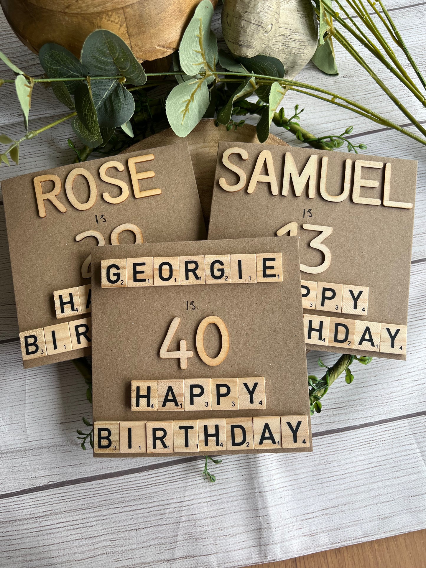 Handmade Happy Birthday Greeting Card with Personalised Name & Age