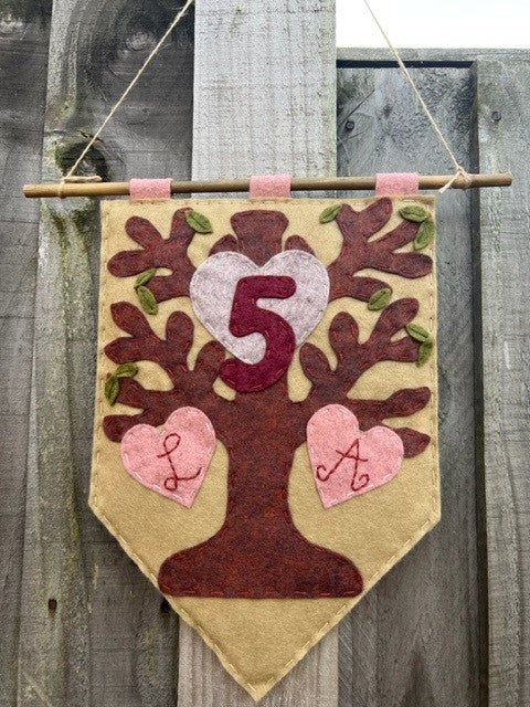 Handmade Personalised 5 Year Anniversary Banner