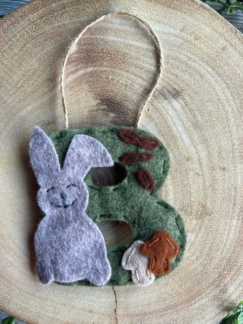 Rabbit & Woodland Themed Initial Hanging Gift