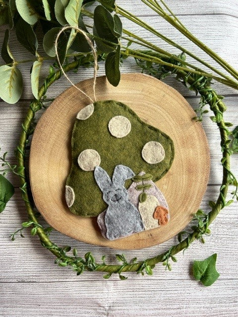 Handmade Felt Bunny Mushroom House