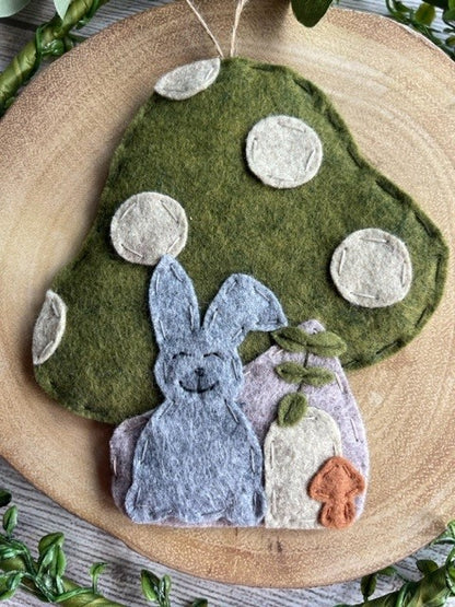 Handmade Felt Bunny Mushroom House