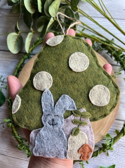 Handmade Felt Bunny Mushroom House