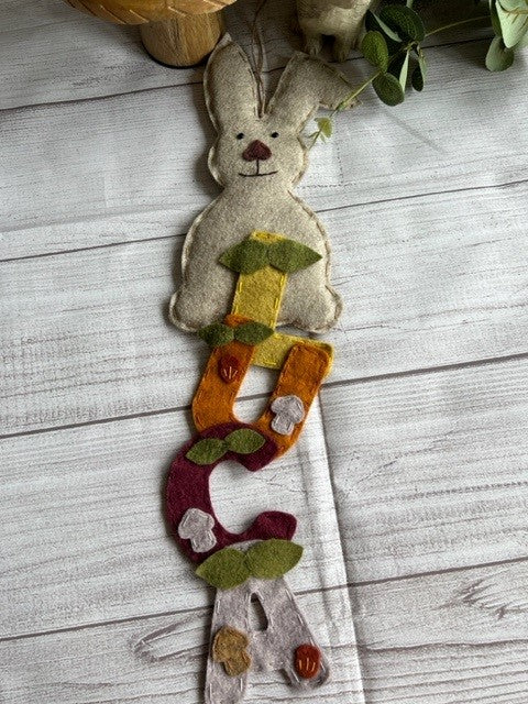 Handmade Personalised Rabbit & Woodland Theme Name Banner