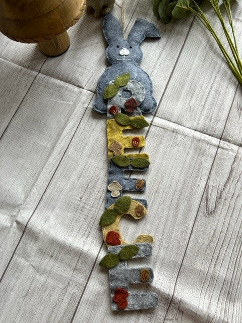 Handmade Personalised Rabbit & Woodland Theme Name Banner