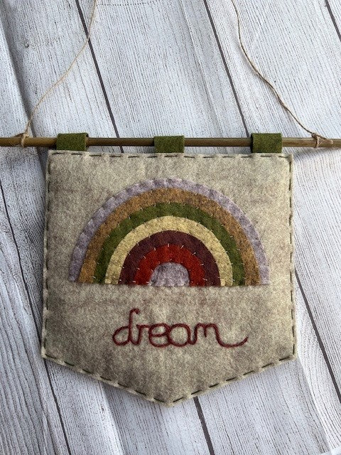 Handmade Felt Natural Rainbow & Dream Themed Banner