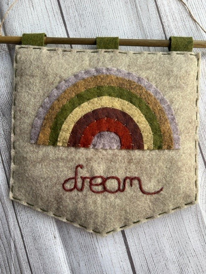 Handmade Felt Natural Rainbow & Dream Themed Banner