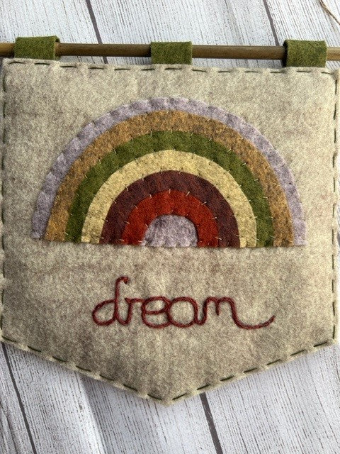 Handmade Felt Natural Rainbow & Dream Themed Banner