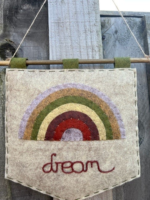 Handmade Felt Natural Rainbow & Dream Themed Banner