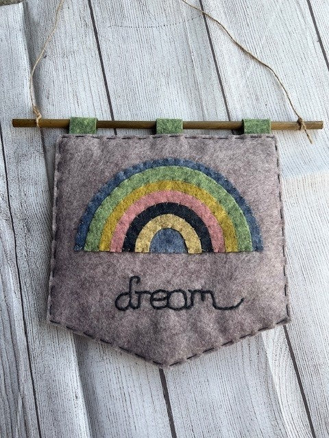 Handmade Felt Pastel Rainbow & Dream Themed Banner