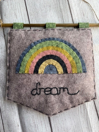 Handmade Felt Pastel Rainbow & Dream Themed Banner