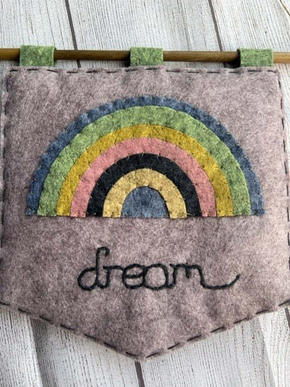 Handmade Felt Pastel Rainbow & Dream Themed Banner