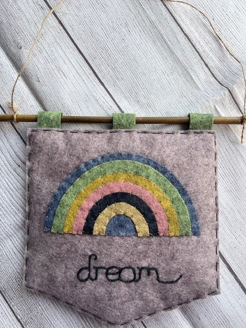 Handmade Felt Pastel Rainbow & Dream Themed Banner