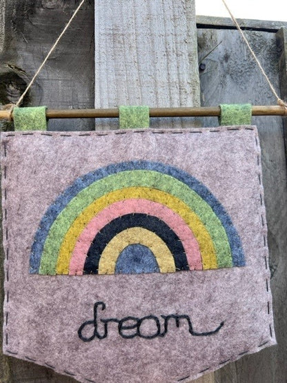 Handmade Felt Pastel Rainbow & Dream Themed Banner