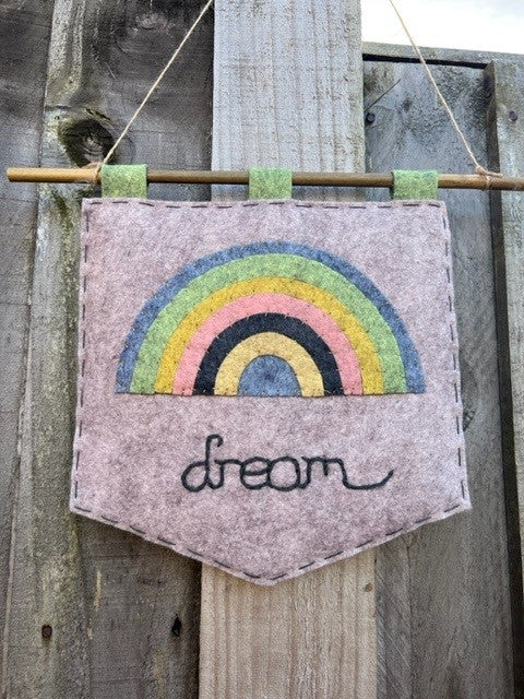 Handmade Felt Pastel Rainbow & Dream Themed Banner