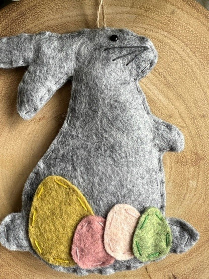 Handmade Easter Rabbit with Easter Eggs Hanging Gift 