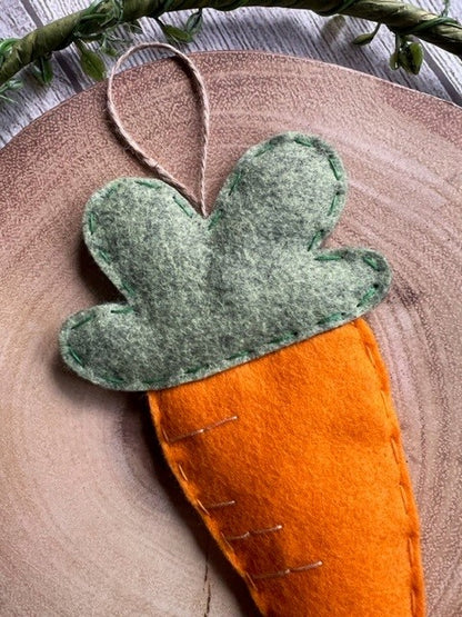 Handmade Felt Easter Carrot Hanging Decoration