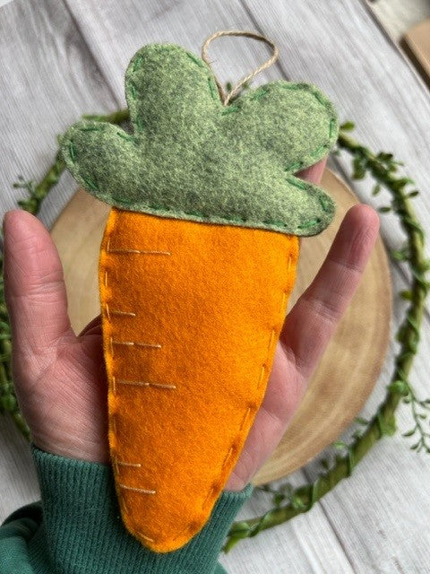 Handmade Felt Easter Carrot Hanging Decoration