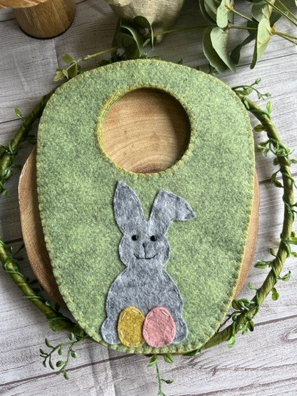 Handmade Personalised Felt Easter Bag - Easter Bunny with Easter Eggs