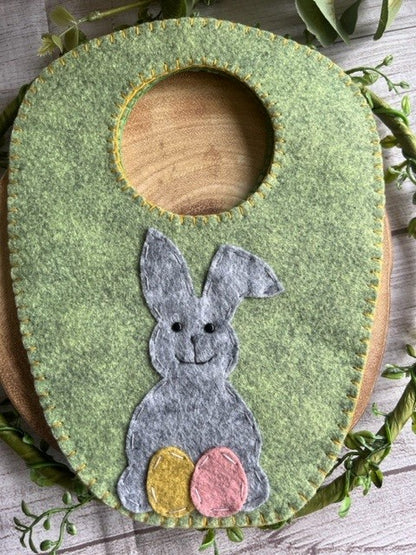 Handmade Personalised Felt Easter Bag - Easter Bunny with Easter Eggs