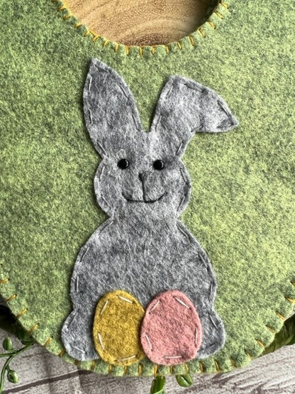 Handmade Personalised Felt Easter Bag - Easter Bunny with Easter Eggs