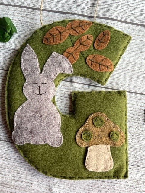 Handmade Large Initial Woodland Themed Hanging Gift Idea