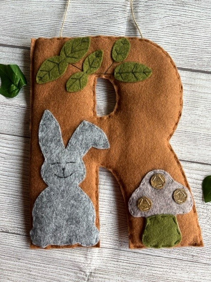 Handmade Large Initial Woodland Themed Hanging Gift Idea