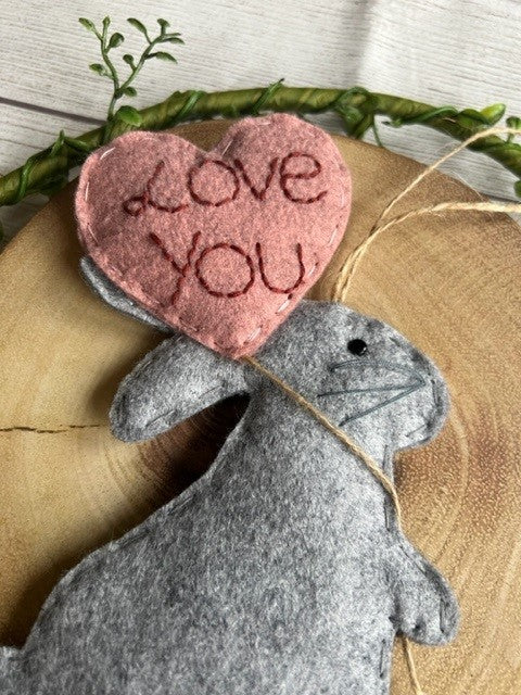 Handmade Rabbit With 'Love You' Balloon Hanging Gift