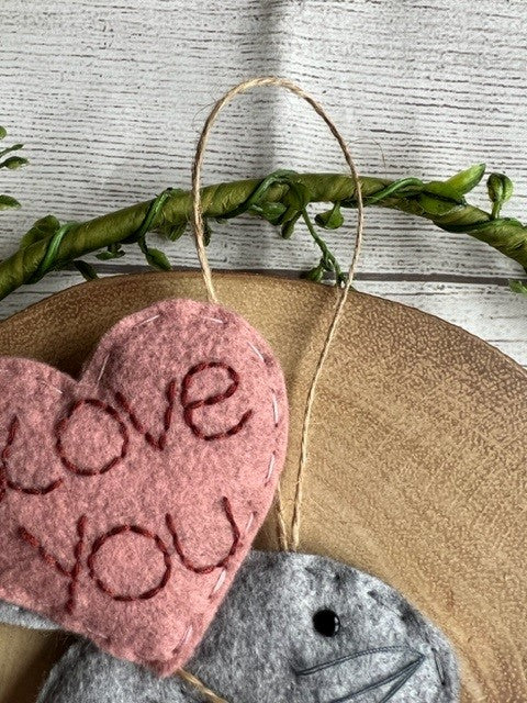 Handmade Rabbit With 'Love You' Balloon Hanging Gift