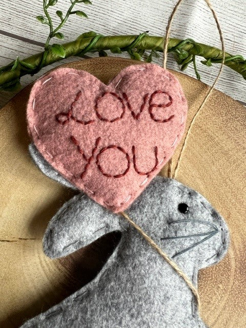 Handmade Rabbit With 'Love You' Balloon Hanging Gift