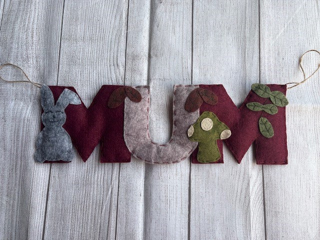 Handmade Woodlands Themed MUM Banner