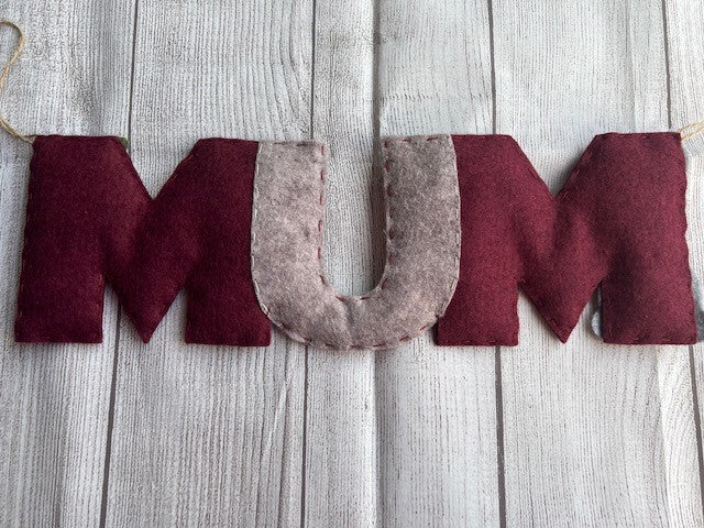 Handmade Woodlands Themed MUM Banner