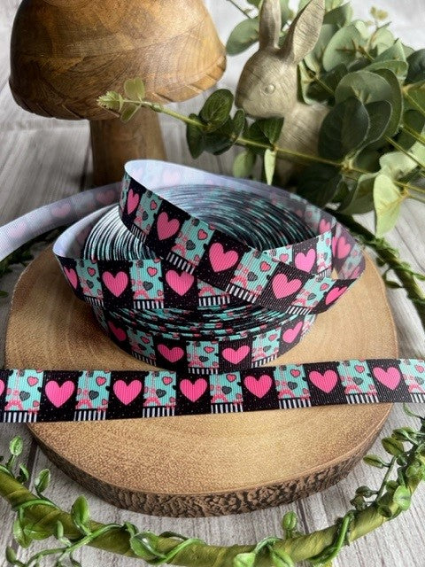 Beautiful Paris Themed Print Design Grosgrain Ribbon