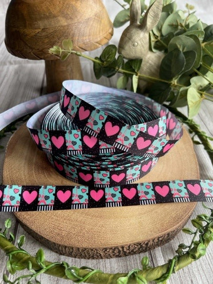 Beautiful Paris Themed Print Design Grosgrain Ribbon