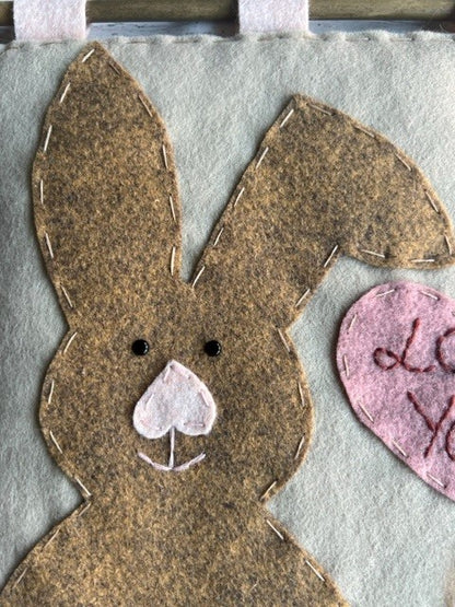 Handmade Rabbit & 'Love You' Heart Balloon Banner Gift