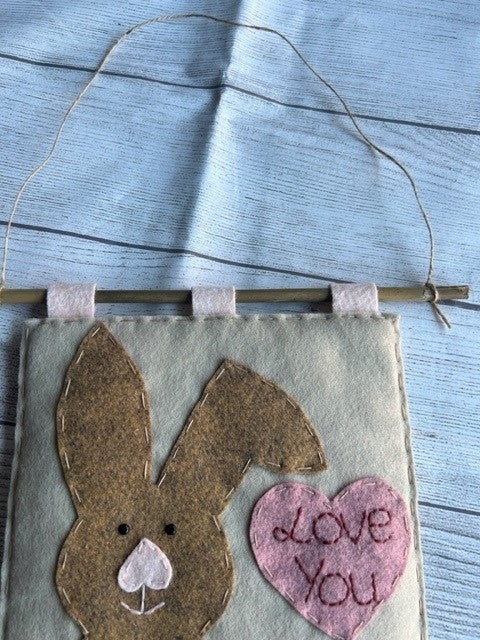 Handmade Rabbit & 'Love You' Heart Balloon Banner Gift