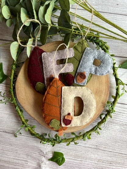 Woodland Leaf Themed Initial Hanging Gift