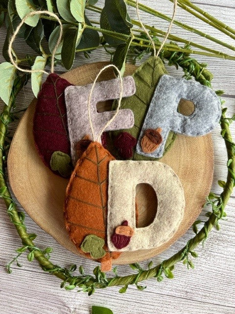 Woodland Leaf Themed Initial Hanging Gift