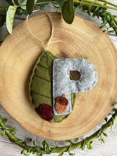 Woodland Leaf Themed Initial Hanging Gift