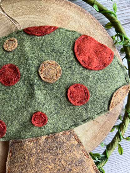 Handmade Beautiful Hanging Felt Large Mushroom