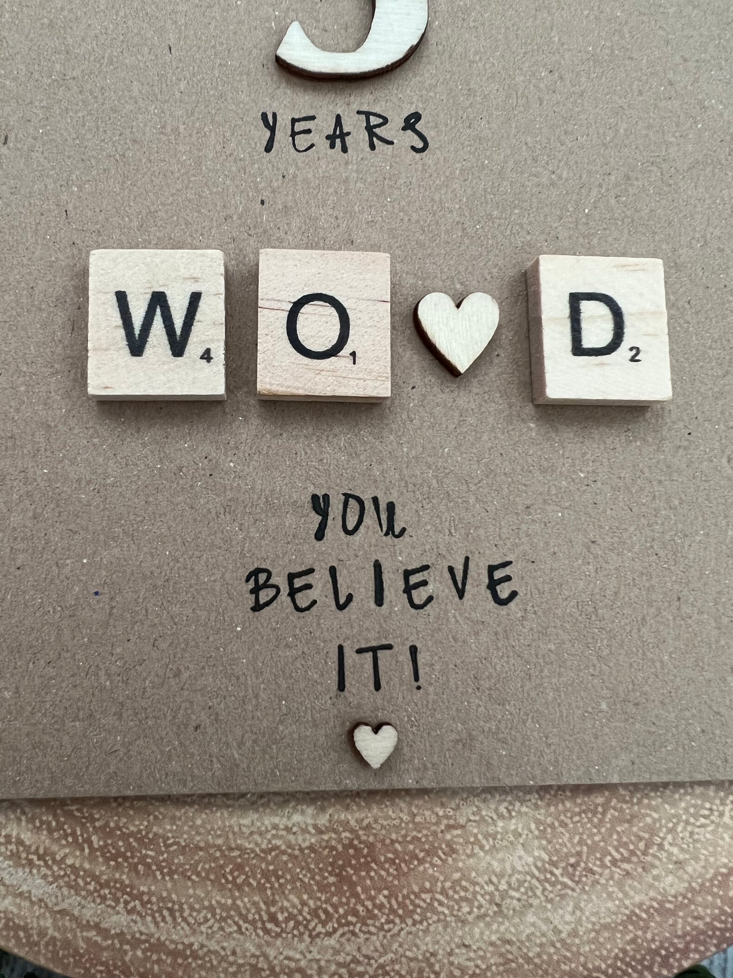 5 Year Wood Anniversary Card