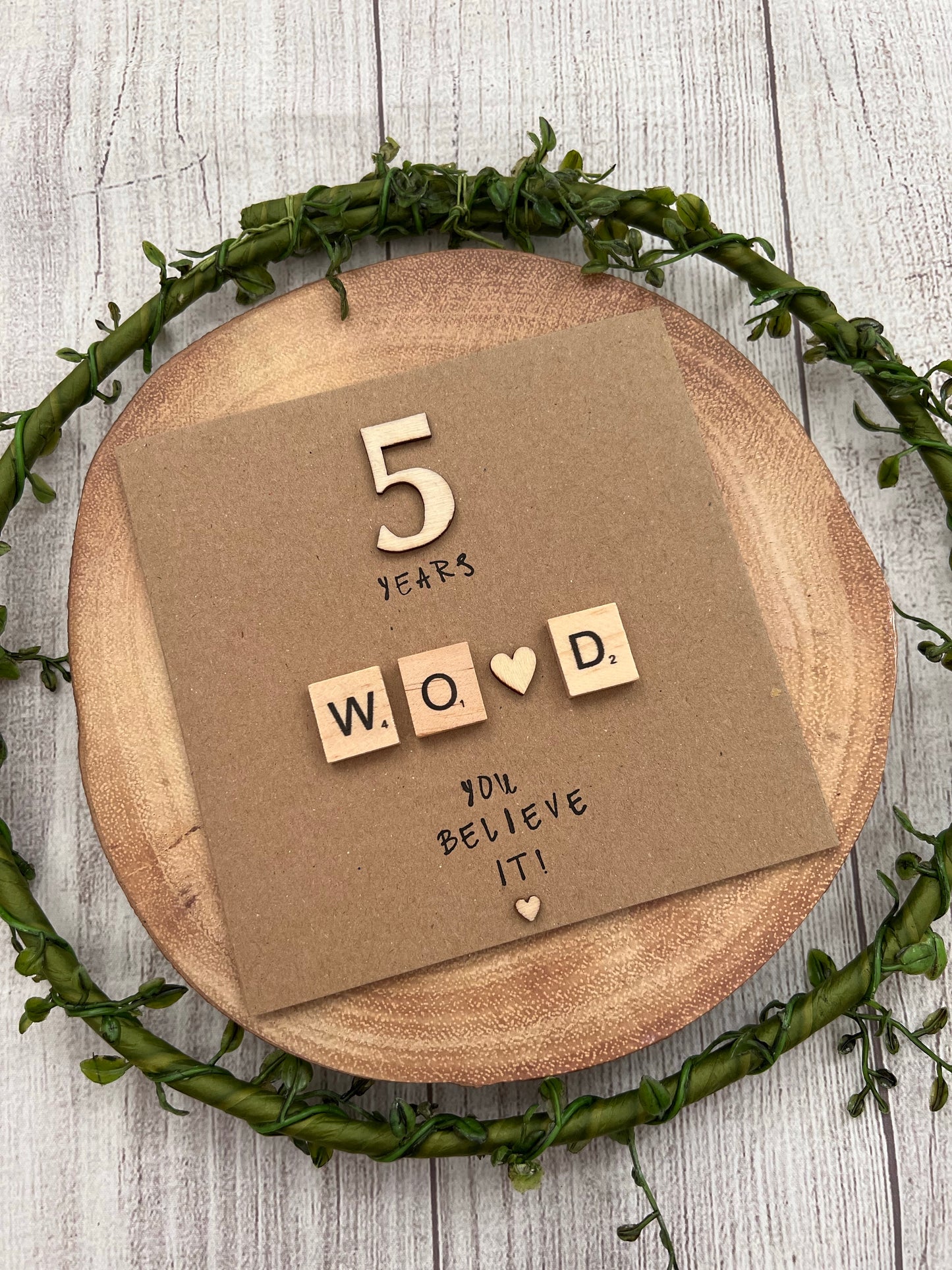 5 Year Wood Anniversary Card