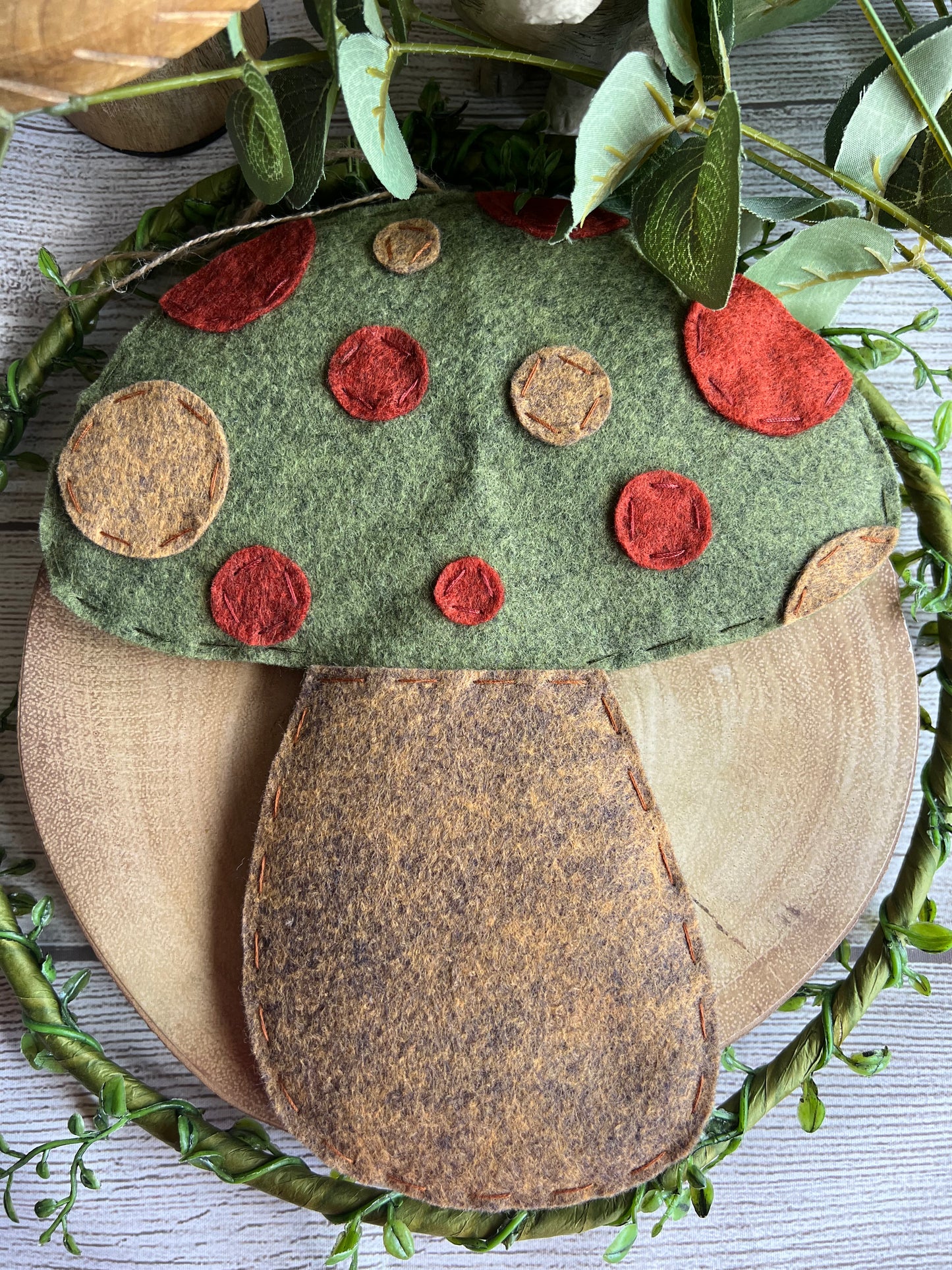 Handmade Beautiful Hanging Felt Large Mushroom