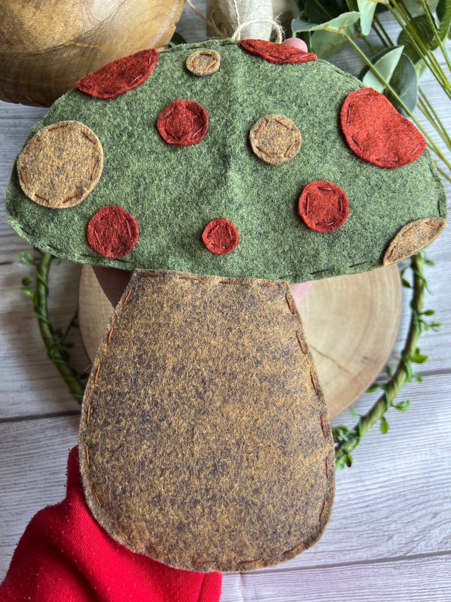 Handmade Beautiful Hanging Felt Large Mushroom