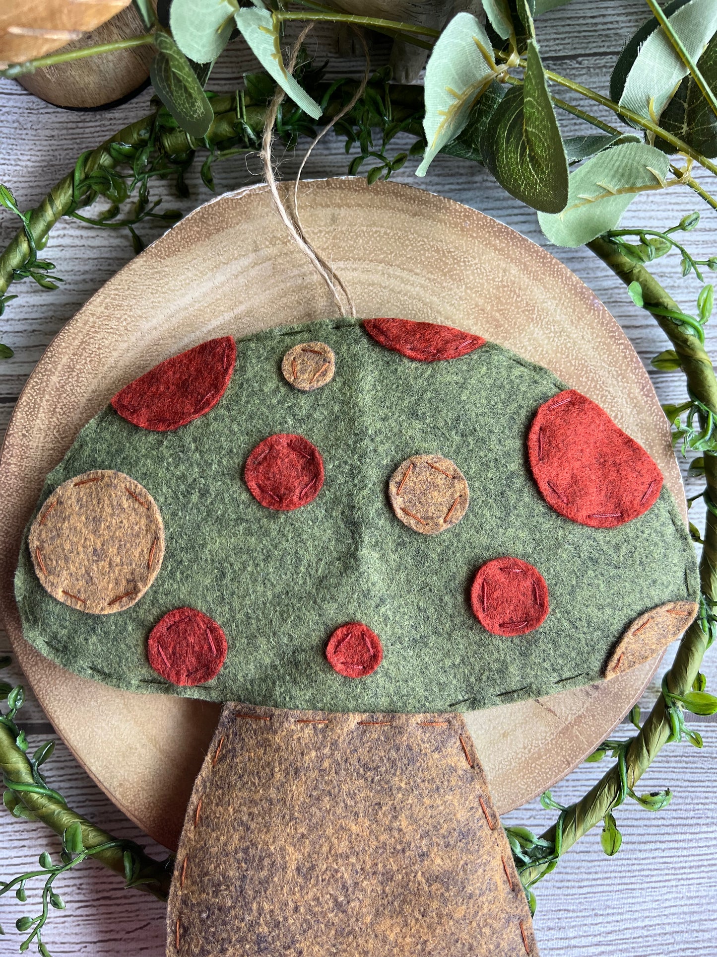 Handmade Beautiful Hanging Felt Large Mushroom